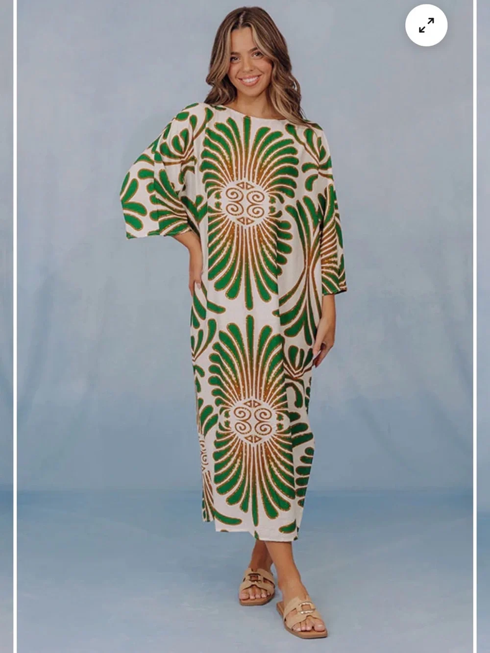 Impressions Green and Cream Botanical Robe